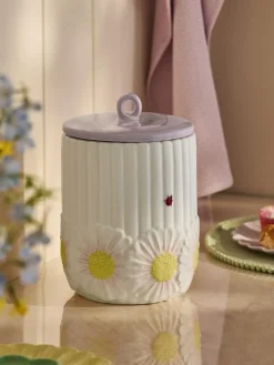 Next White Floral Ceramic Bread Bin^ Storage & Organisation