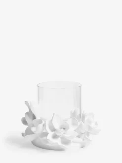 Hot Next White Floral Tealight Candle Holder