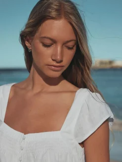 Next Flutter Sleeve Button Front Top With Linen^Women Tops & T-Shirts|Blouses & Shirts