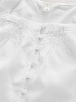 Next Flutter Sleeve Button Front Top With Linen^Women Tops & T-Shirts|Blouses & Shirts
