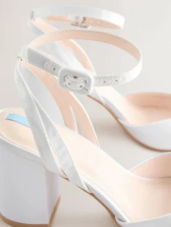 Next Forever Comfort® Wedding Round Toe Block Heel Bridal Sandals^Women Heels