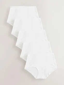New Next White Full Brief Cotton Rich Knickers 5 Pack