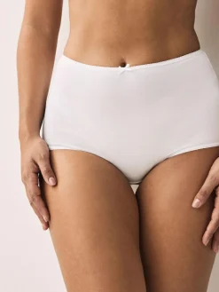 New Next White Full Brief Cotton Rich Knickers 5 Pack