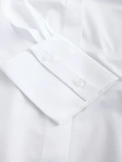 Hot Next White Fuller Bust Fitted Stretch Essential Long Sleeve Shirt