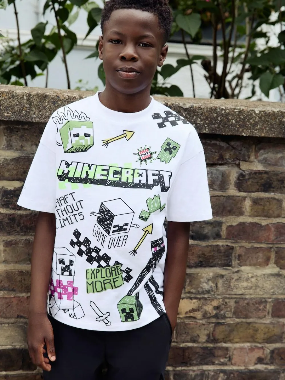 Sale Next White Graffiti Single Minecraft T-Shirt (3-16yrs)