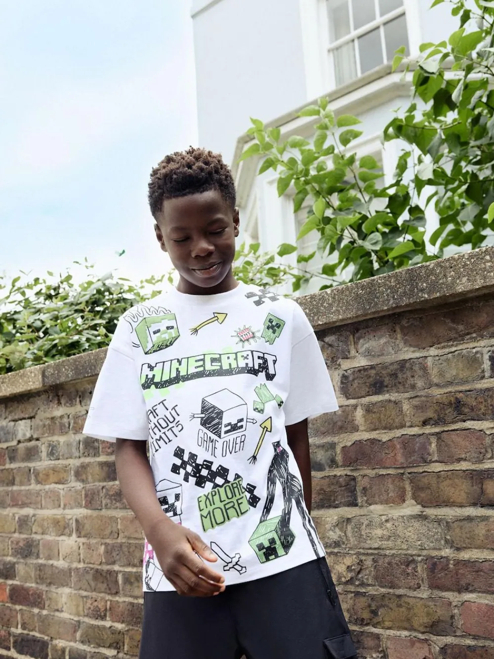 Sale Next White Graffiti Single Minecraft T-Shirt (3-16yrs)