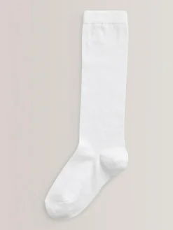 Next White Heart 3 Pack Cotton Rich Knee High Socks^ Tights|Socks & Tights