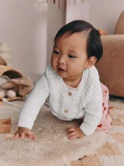 Next Heart Pocket Button Through Baby Cardigan (0mths-2yrs)^ Knitwear|Knitwear