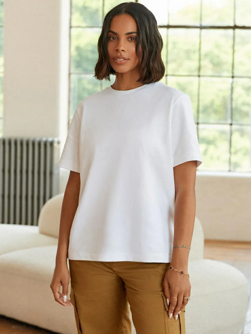 Next White Heavyweight Short Sleeve Crew Neck T-Shirt