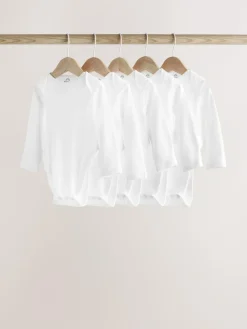 Next White Hip Dysplasia Baby Long Sleeve Bodysuits 5 Pack^BOY Bodysuits & Vests|Vests
