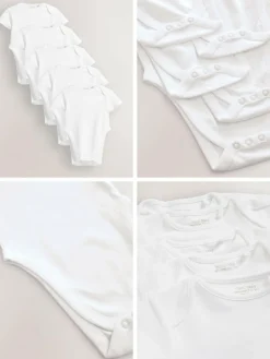 Next White Hip Dysplasia Short Sleeve Bodysuits 5 Pack^BOY Bodysuits & Vests|Vests