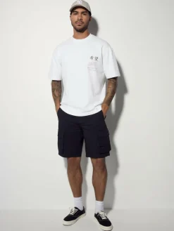 Next White Japan Relaxed Fit Graphic Print Heavy Weight T-Shirt