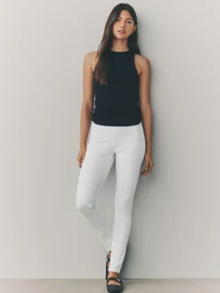 New Next Jersey Denim Leggings White