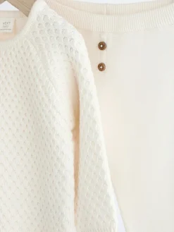 Discount Next White Knitted Jumper And Trouser Baby Set (0mths-2yrs)