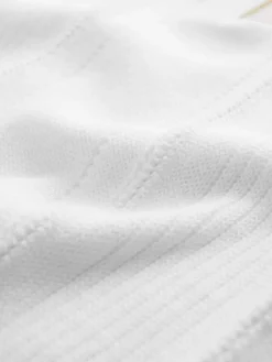 Outlet Next White Knitted Zip Neck Polo Shirt (3-16yrs)