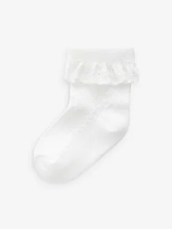Hot Next Lace Baby Socks 3 Pack White