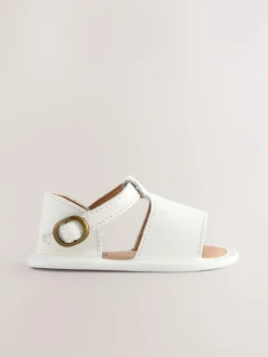 Next White Leather Touch Fastening Baby Sandals (0-24mths)^ Shoes