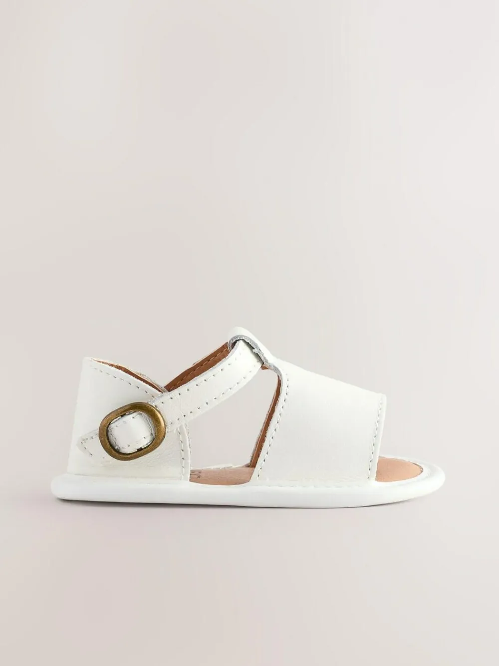 Next White Leather Touch Fastening Baby Sandals (0-24mths)^ Shoes