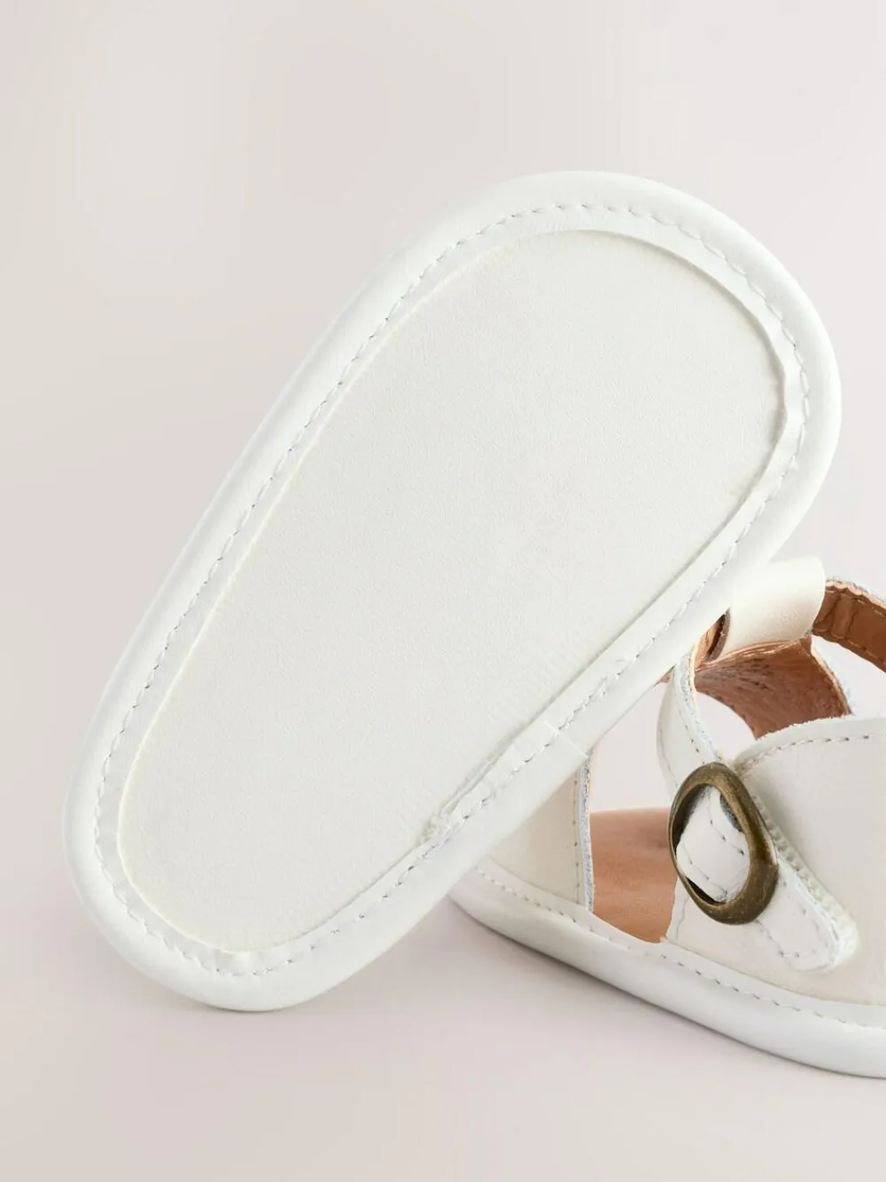 Next White Leather Touch Fastening Baby Sandals (0-24mths)^ Shoes