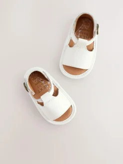 Next White Leather Touch Fastening Baby Sandals (0-24mths)^ Shoes