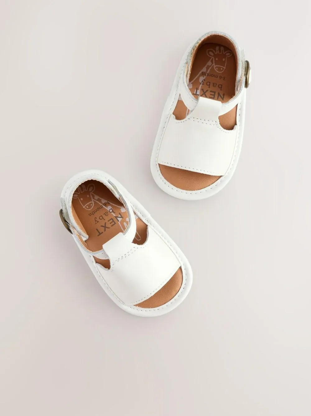 Next White Leather Touch Fastening Baby Sandals (0-24mths)^ Shoes