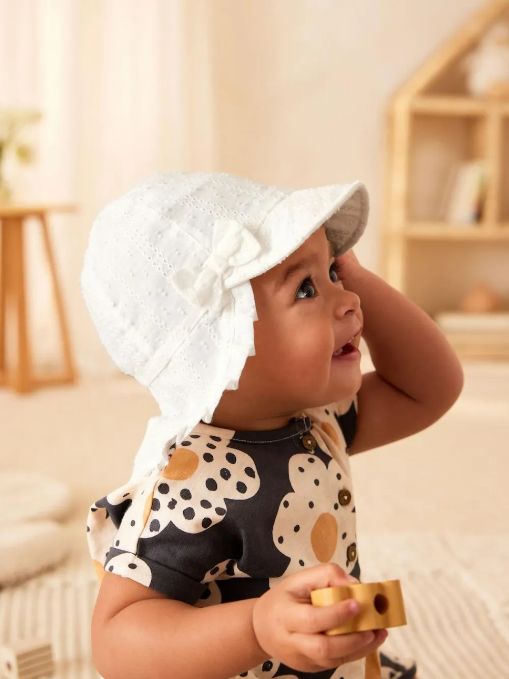 New Next White Legionnaire Baby Hat (0mths-2yrs)