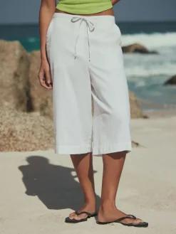 Discount Next White Linen Blend Pull On Shorts