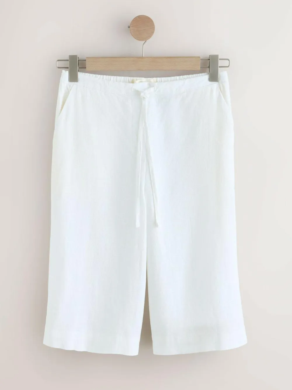 Discount Next White Linen Blend Pull On Shorts