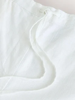 Discount Next White Linen Blend Pull On Shorts