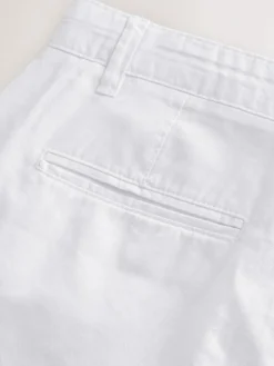 Next White Linen Blend Trousers