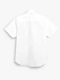 Next White Logo Short Sleeve Cotton Rich Oxford Shirt (3-16yrs)^BOY Shirts
