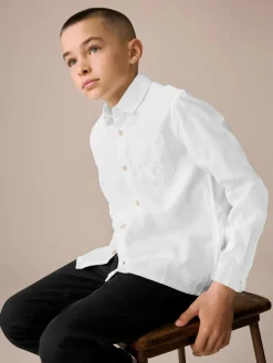 Next Long Sleeve 100% Linen Shirt (3-16yrs)^BOY Shirts