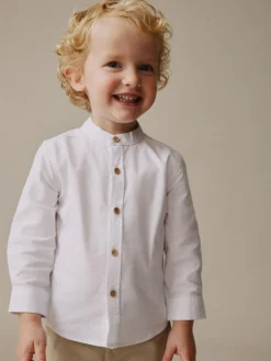 Next Long Sleeve Grandad Collar Oxford Shirt (3mths-7yrs)^BOY Suits & Vest|Shirts