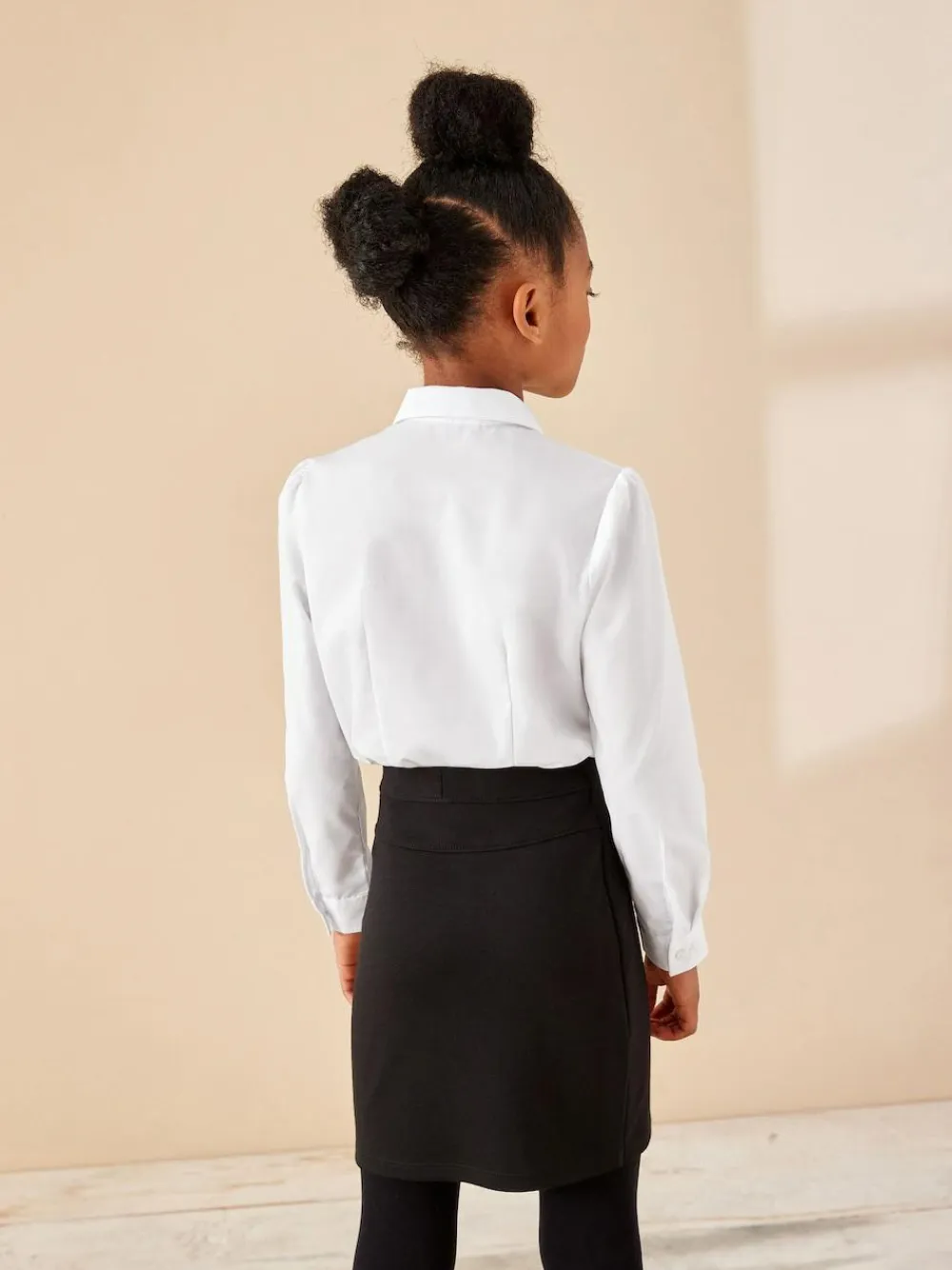 Next White Long Sleeve Lace Trim School Blouse (3-14yrs)^ Tops