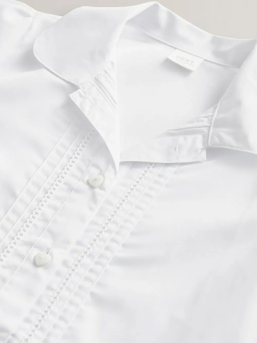 Next White Long Sleeve Lace Trim School Blouse (3-14yrs)^ Tops