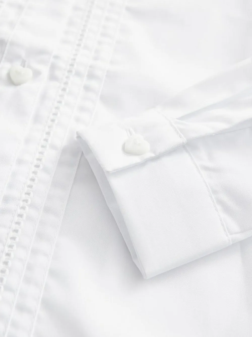 Next White Long Sleeve Lace Trim School Blouse (3-14yrs)^ Tops