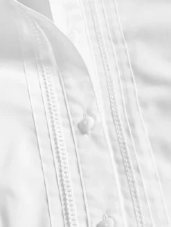 Next White Long Sleeve Lace Trim School Blouse (3-14yrs)^ Tops