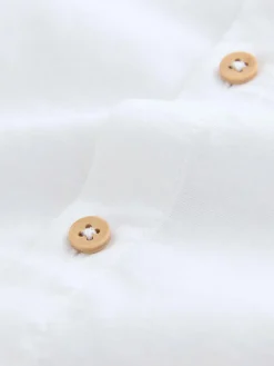 Next White Long Sleeve Relaxed Linen Blend Shirt (3-16yrs)^BOY Shirts