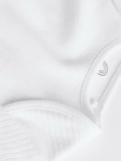 Outlet Next White Long Sleeve Rib Baby Bodysuits 5 Pack