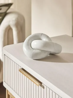 Next White Marble Decorative Knot Ornament^ Ornaments