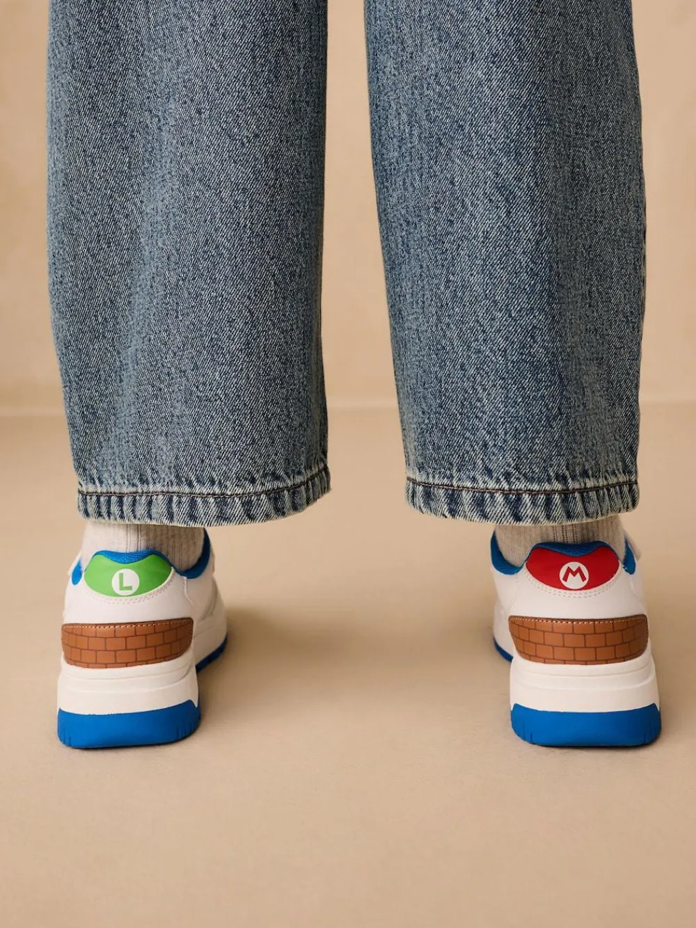 Next White Mario Elastic Lace Trainers^BOY Sneakers