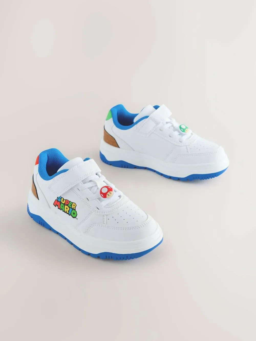 Next White Mario Elastic Lace Trainers^BOY Sneakers