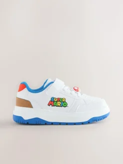 Next White Mario Elastic Lace Trainers^BOY Sneakers