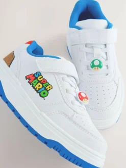 Next White Mario Elastic Lace Trainers^BOY Sneakers