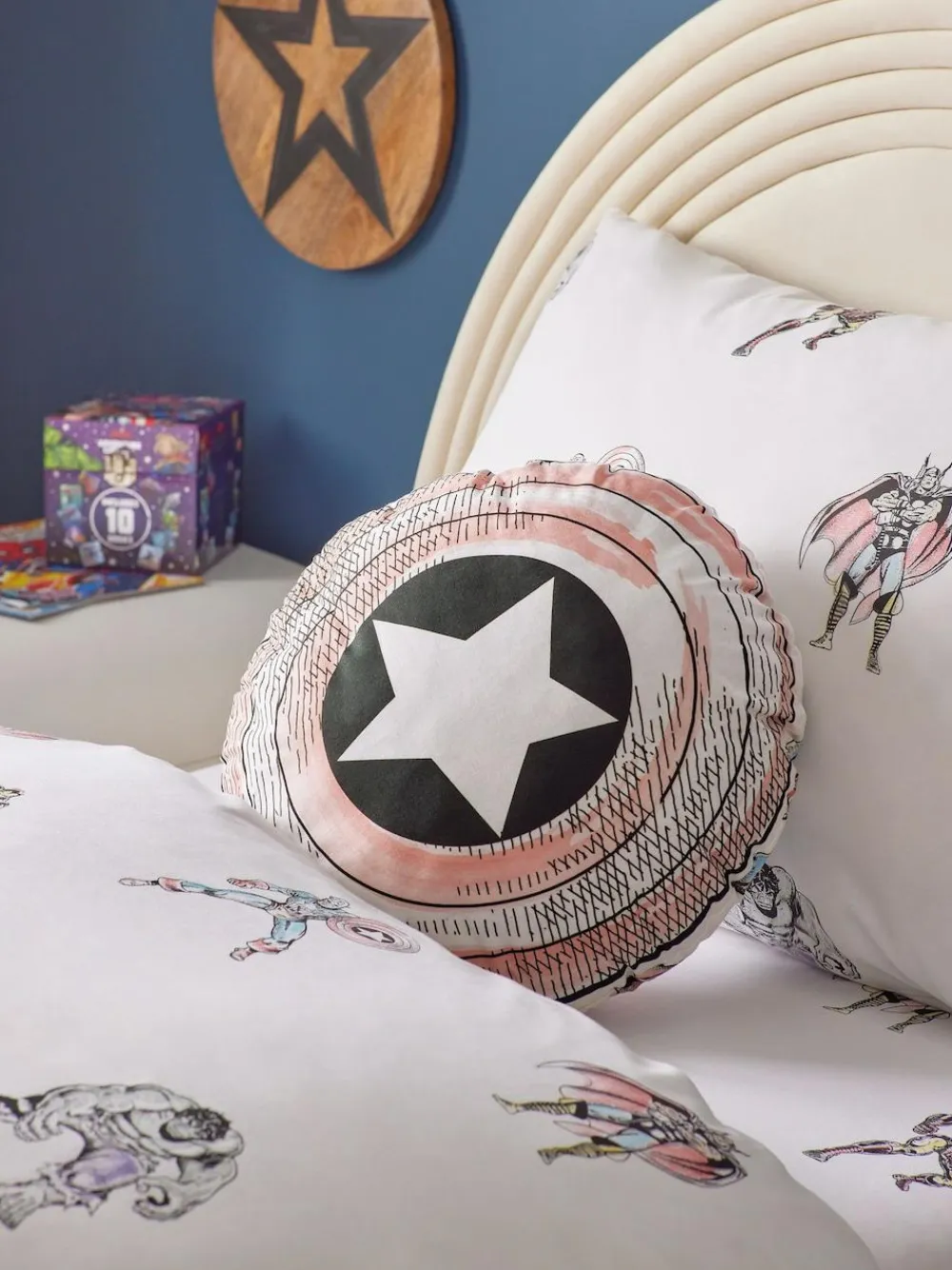 Next White Marvel 100% Cotton Circular Cushion^ Cushions & Throws