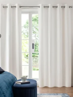 Next White Matte Velvet Blackout/Thermal Curtains^ Curtains & Blinds