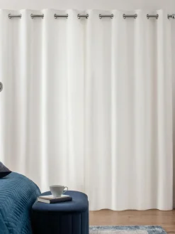 Next White Matte Velvet Blackout/Thermal Curtains^ Curtains & Blinds