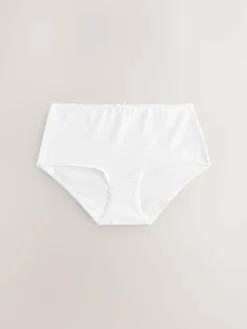Next White Midi Cotton Rich Knickers 5 Pack^Women All Lingerie|Panties