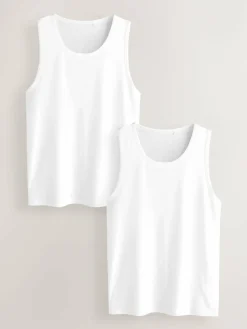 Online Next White Modal Layering Vests 2 Pack