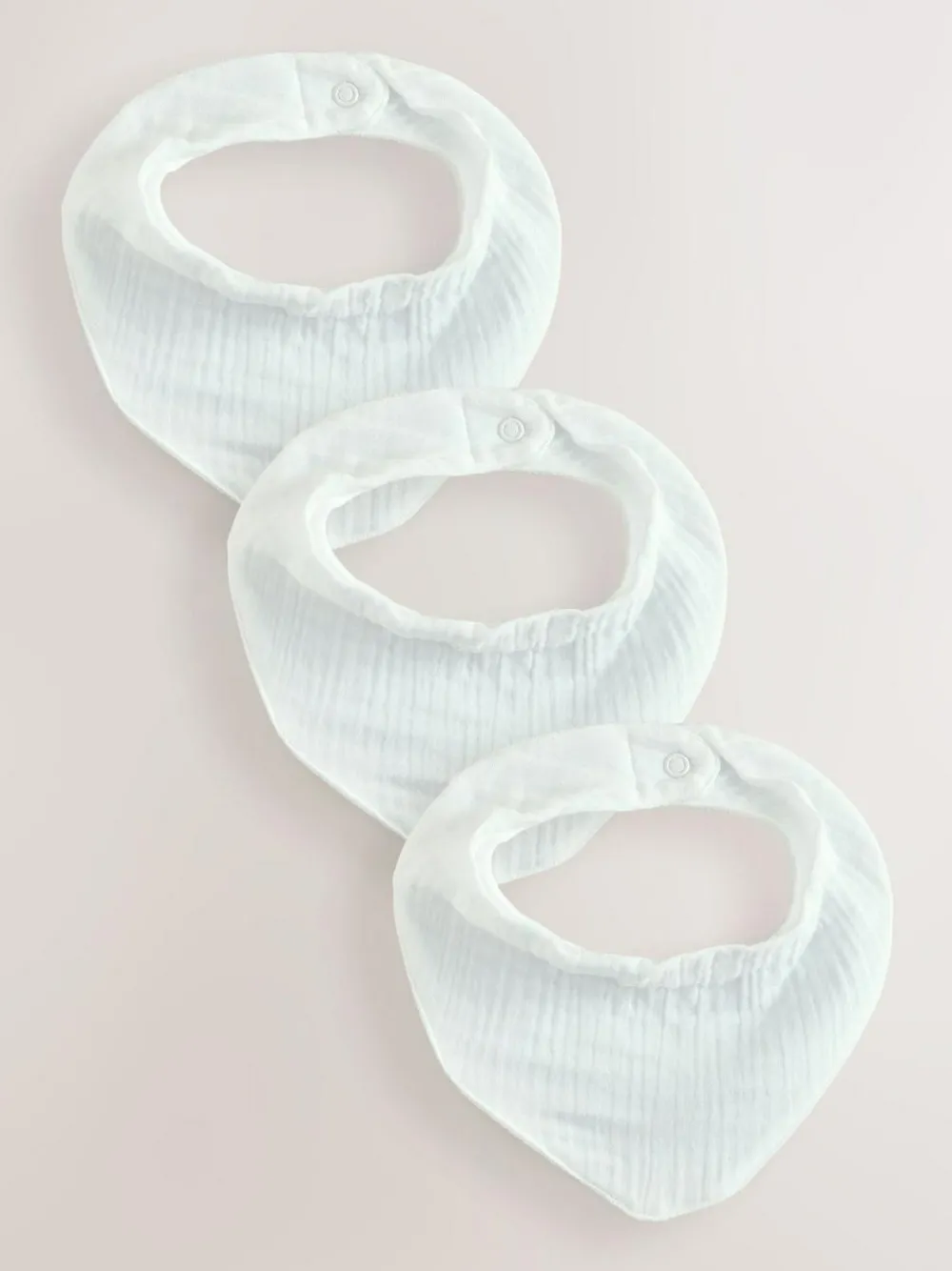 Best Next Muslin Baby Dribble Bibs 3 Pack White